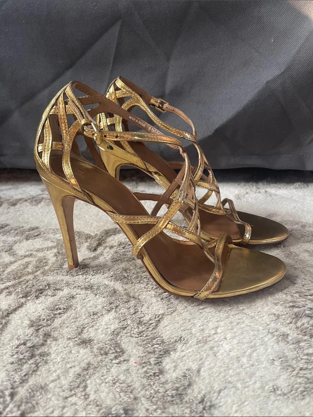 Tory Burch Gold Strappy High-Heel Sandals size 7 women